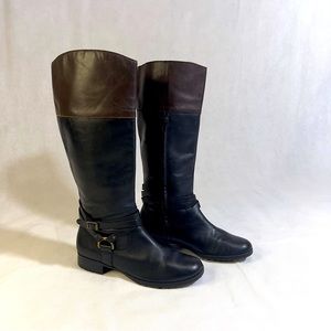 Lauren Ralph Lauren ‘Savion’ Buckled Riding Boot Size 8.5 black/brown